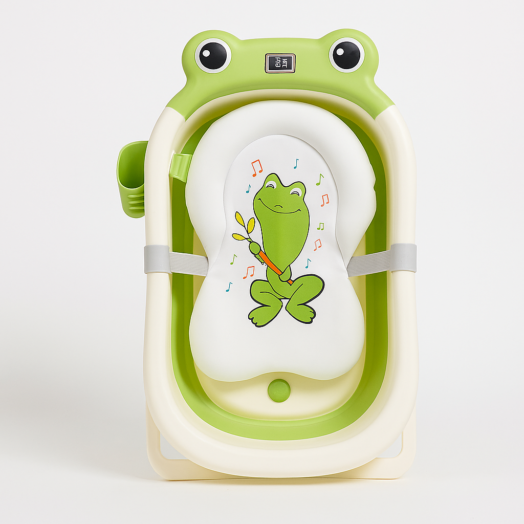 AquaCuddle™ Space-Saving Baby Bath – BPA-Free, Lightweight, and Foldable Design